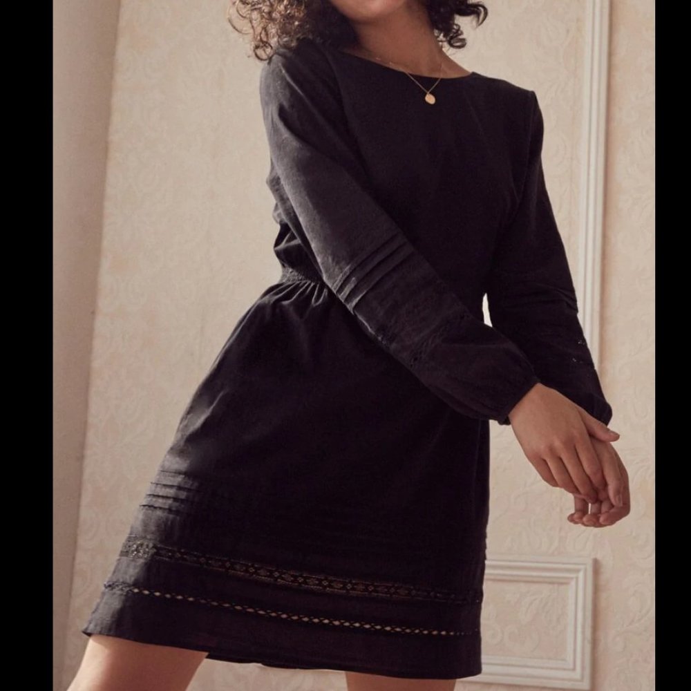 Vetta Long Sleeve Lace Dress Black Size M